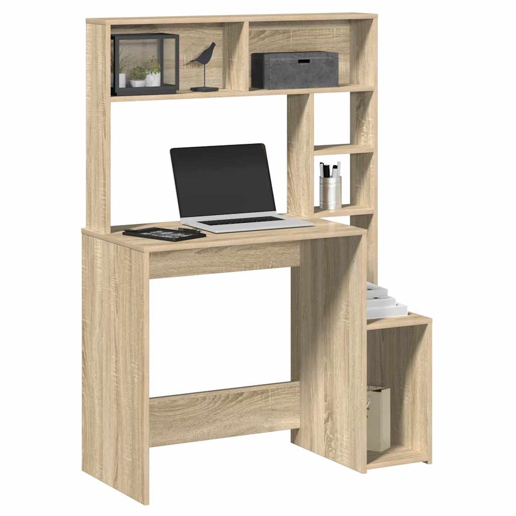 Bureau met schappen 100x45x140 bewerkt hout sonoma eikenkleur