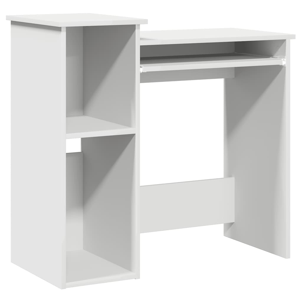 Bureau met schappen 84x40x78 cm bewerkt hout wit