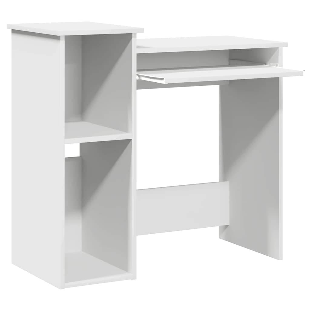 Bureau met schappen 84x40x78 cm bewerkt hout wit