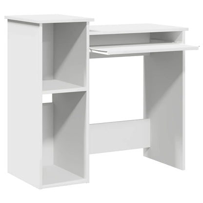 Bureau met schappen 84x40x78 cm bewerkt hout wit