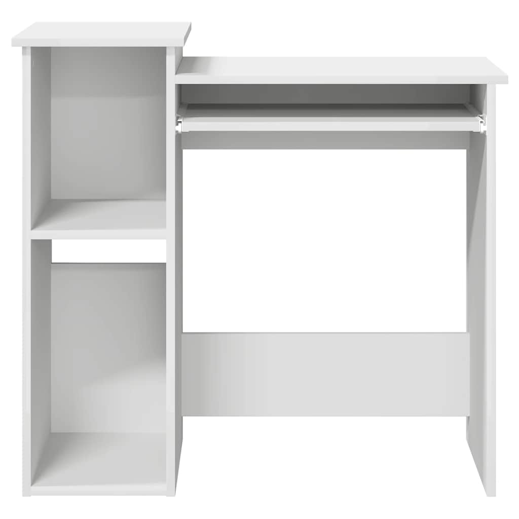 Bureau met schappen 84x40x78 cm bewerkt hout wit