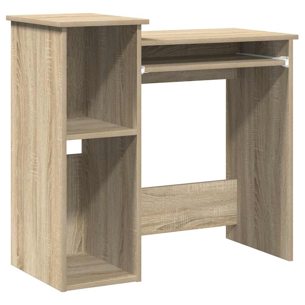 Bureau met schappen 84x40x78 cm bewerkt hout sonoma eikenkleur