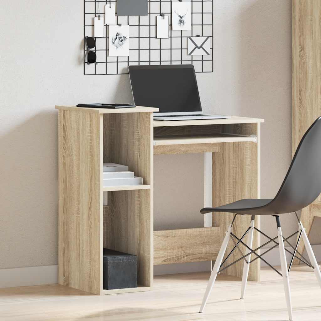 Bureau met schappen 84x40x78 cm bewerkt hout sonoma eikenkleur