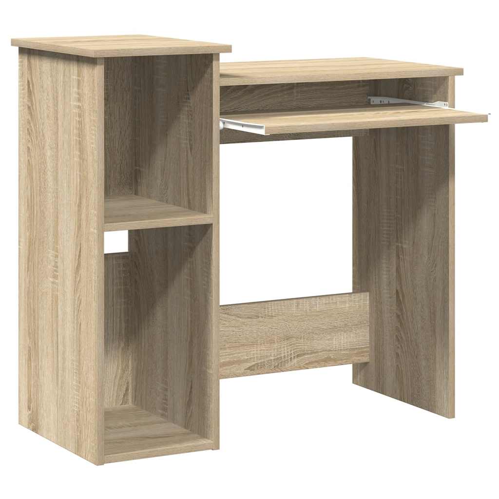 Bureau met schappen 84x40x78 cm bewerkt hout sonoma eikenkleur