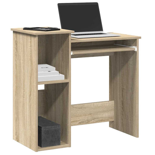 Bureau met schappen 84x40x78 cm bewerkt hout sonoma eikenkleur