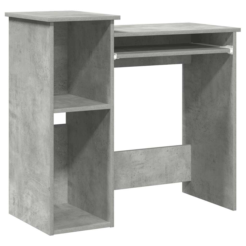 Bureau met schappen 84x40x78 cm bewerkt hout betongrijs