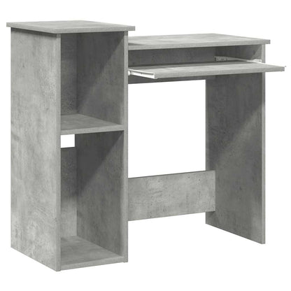 Bureau met schappen 84x40x78 cm bewerkt hout betongrijs