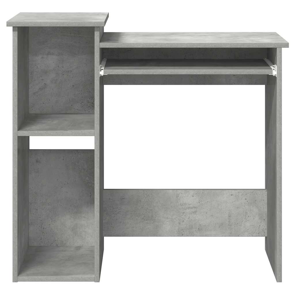 Bureau met schappen 84x40x78 cm bewerkt hout betongrijs