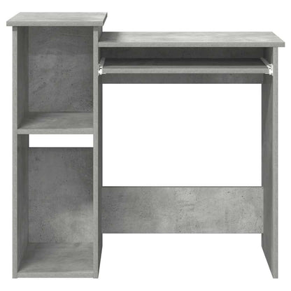 Bureau met schappen 84x40x78 cm bewerkt hout betongrijs