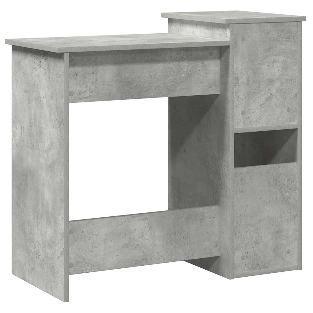 Bureau met schappen 84x40x78 cm bewerkt hout betongrijs