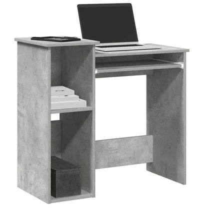 Bureau met schappen 84x40x78 cm bewerkt hout betongrijs