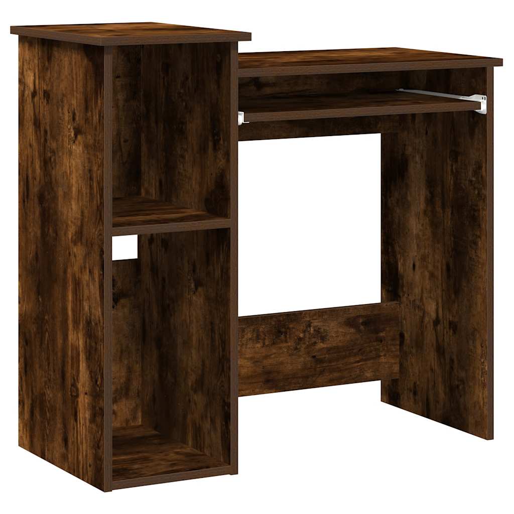 Bureau met schappen 84x40x78 cm bewerkt hout gerookt eiken