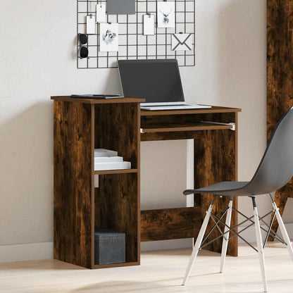 Bureau met schappen 84x40x78 cm bewerkt hout gerookt eiken