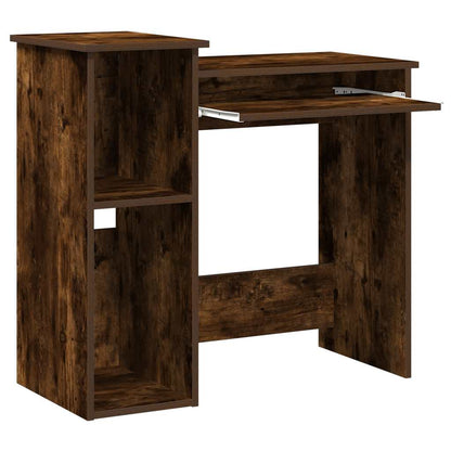 Bureau met schappen 84x40x78 cm bewerkt hout gerookt eiken