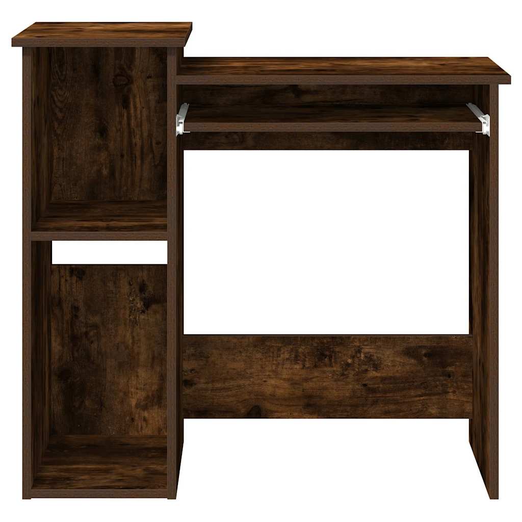 Bureau met schappen 84x40x78 cm bewerkt hout gerookt eiken