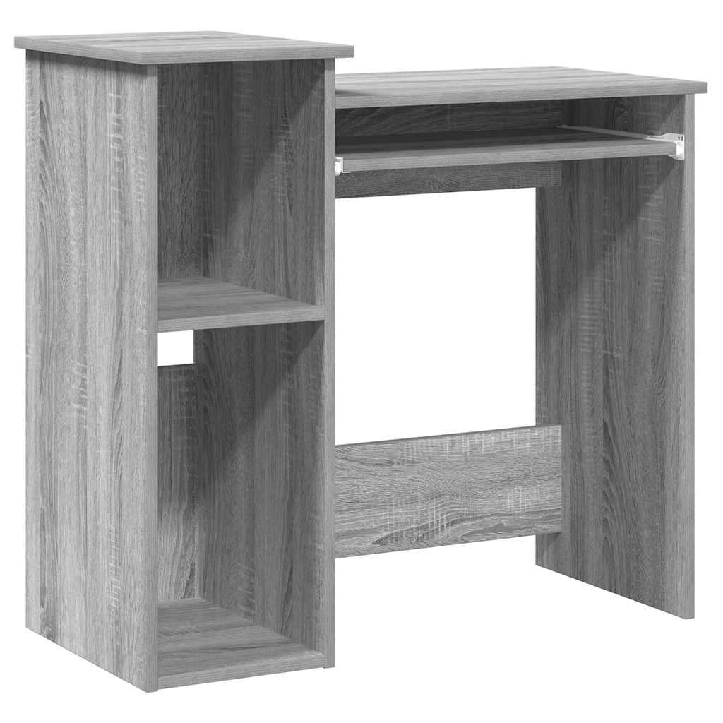 Bureau met schappen 84x40x78 cm bewerkt hout grijs sonoma