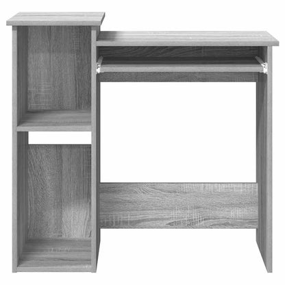 Bureau met schappen 84x40x78 cm bewerkt hout grijs sonoma