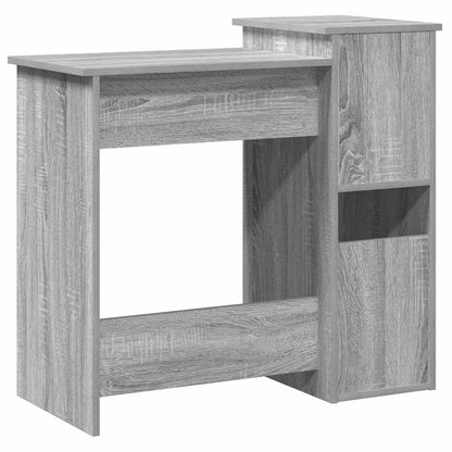 Bureau met schappen 84x40x78 cm bewerkt hout grijs sonoma