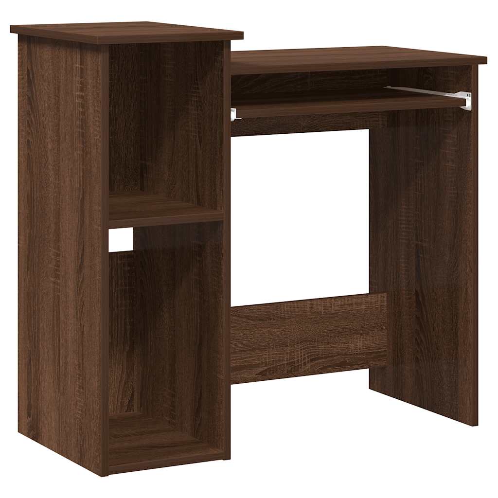 Bureau met schappen 84x40x78 cm bewerkt hout bruineikenkleur