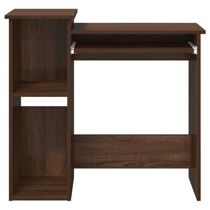 Bureau met schappen 84x40x78 cm bewerkt hout bruineikenkleur