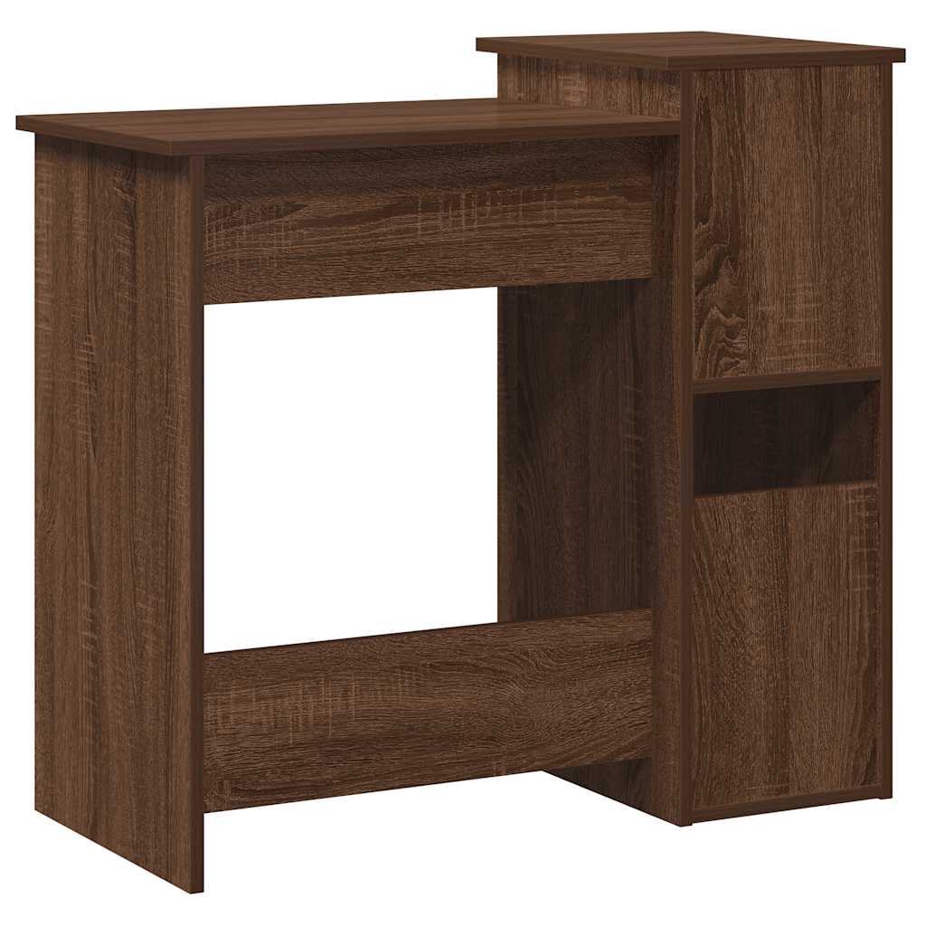 Bureau met schappen 84x40x78 cm bewerkt hout bruineikenkleur