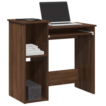 Bureau met schappen 84x40x78 cm bewerkt hout bruineikenkleur