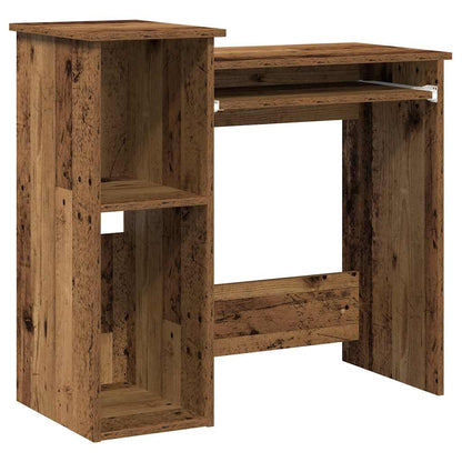 Bureau met schappen 84x40x78 cm bewerkt hout oud houtkleurig