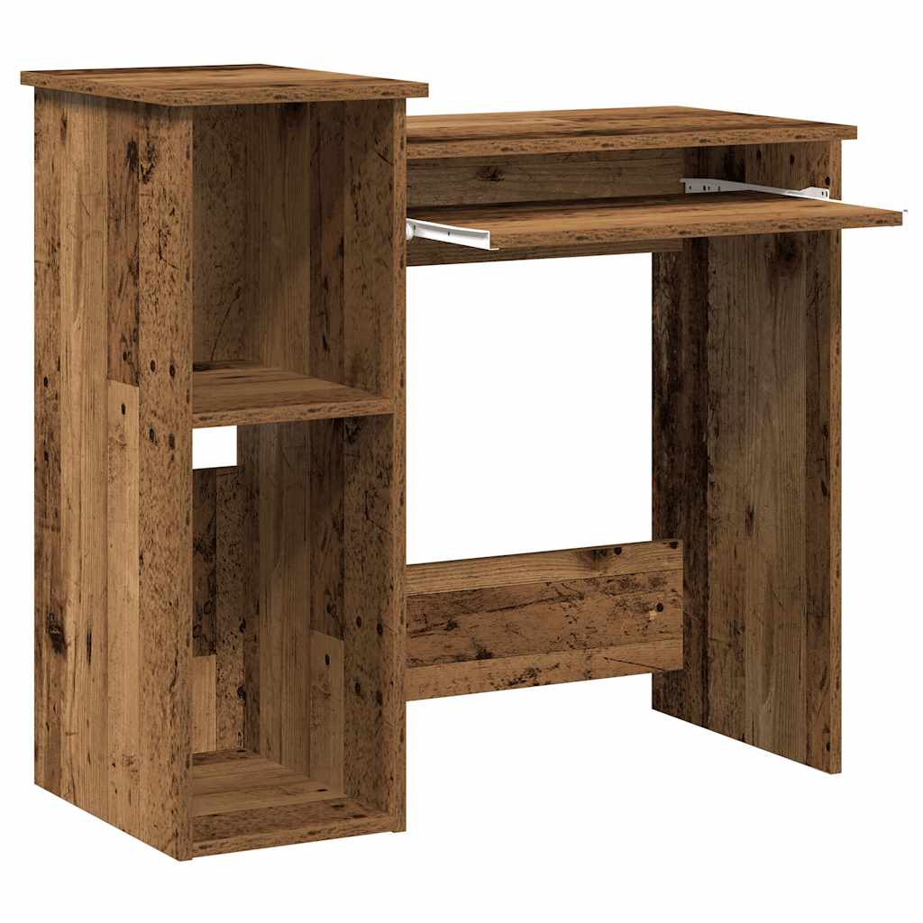 Bureau met schappen 84x40x78 cm bewerkt hout oud houtkleurig