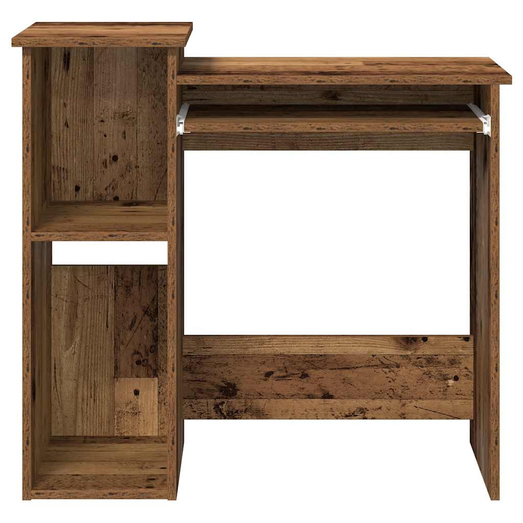 Bureau met schappen 84x40x78 cm bewerkt hout oud houtkleurig