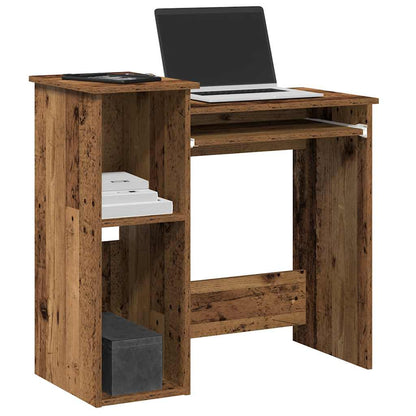 Bureau met schappen 84x40x78 cm bewerkt hout oud houtkleurig