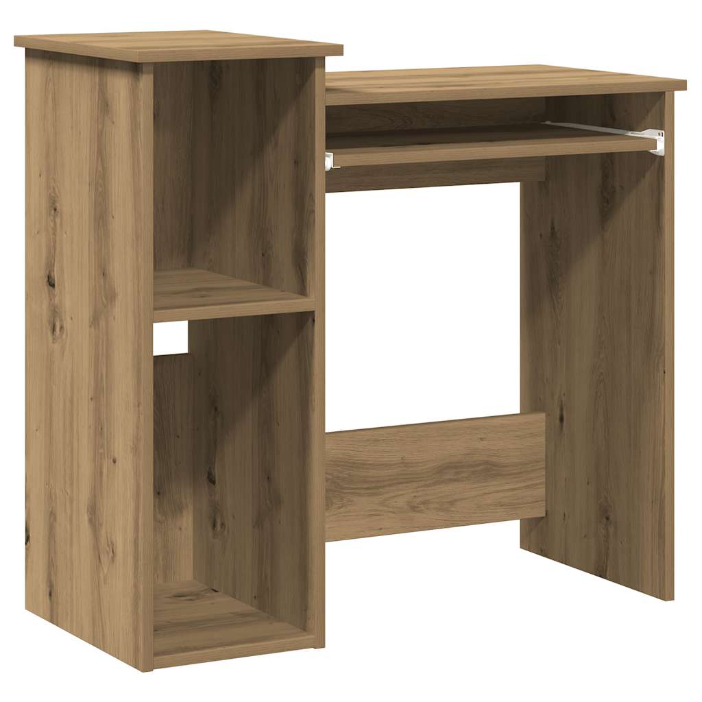 Bureau met schappen 84x40x78 cm bewerkt hout artisanaal eiken