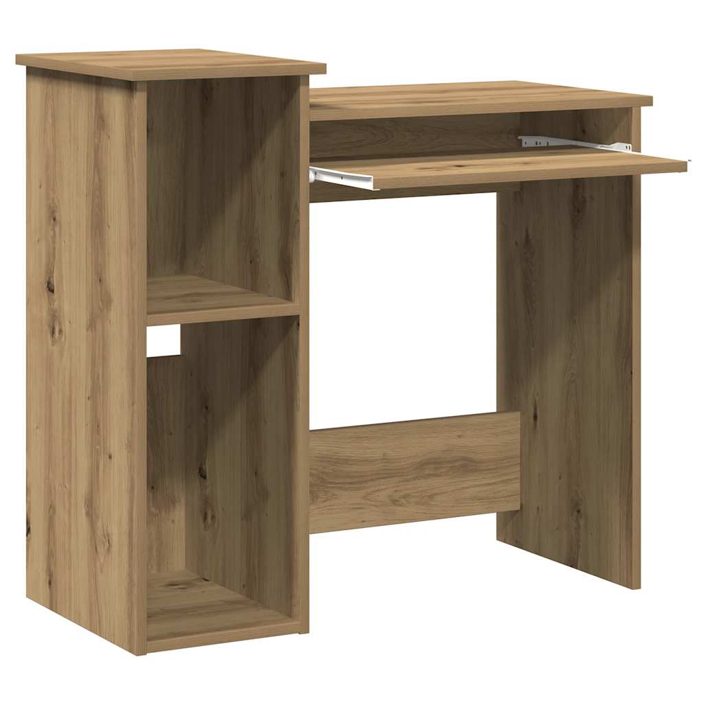 Bureau met schappen 84x40x78 cm bewerkt hout artisanaal eiken