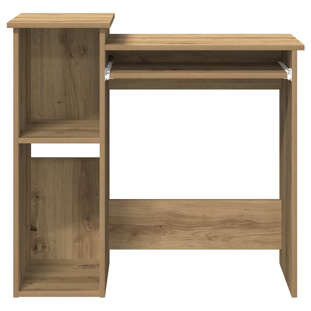 Bureau met schappen 84x40x78 cm bewerkt hout artisanaal eiken