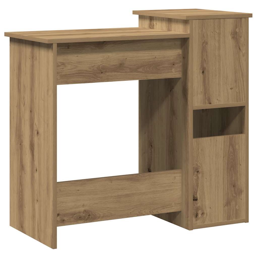 Bureau met schappen 84x40x78 cm bewerkt hout artisanaal eiken