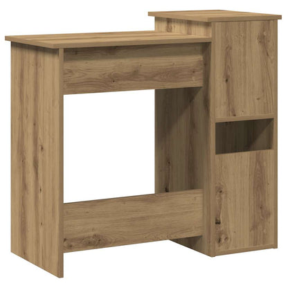 Bureau met schappen 84x40x78 cm bewerkt hout artisanaal eiken