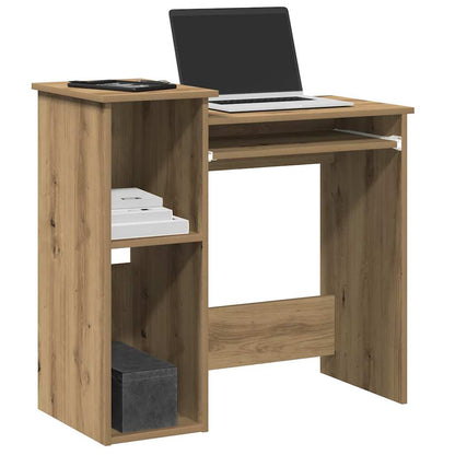 Bureau met schappen 84x40x78 cm bewerkt hout artisanaal eiken