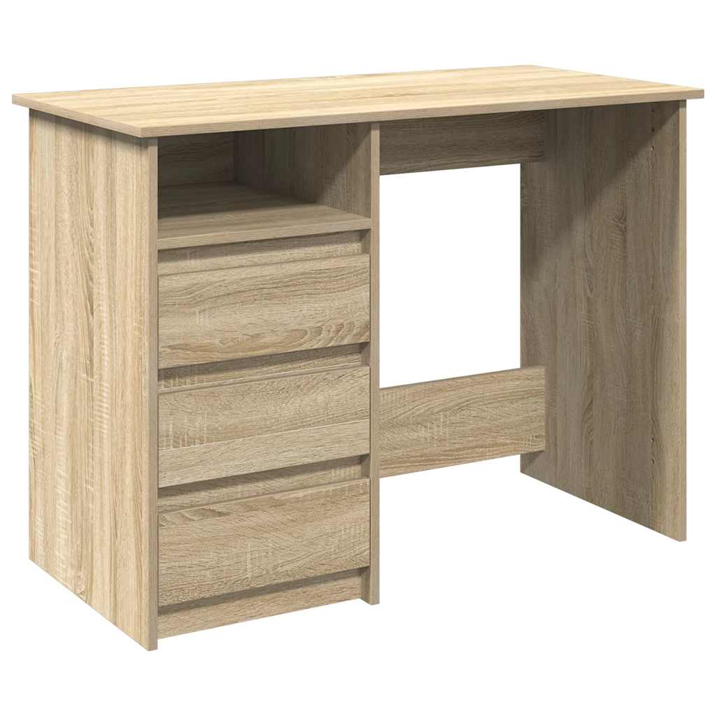 Bureau 102x50x75 cm bewerkt hout sonoma eikenkleurig