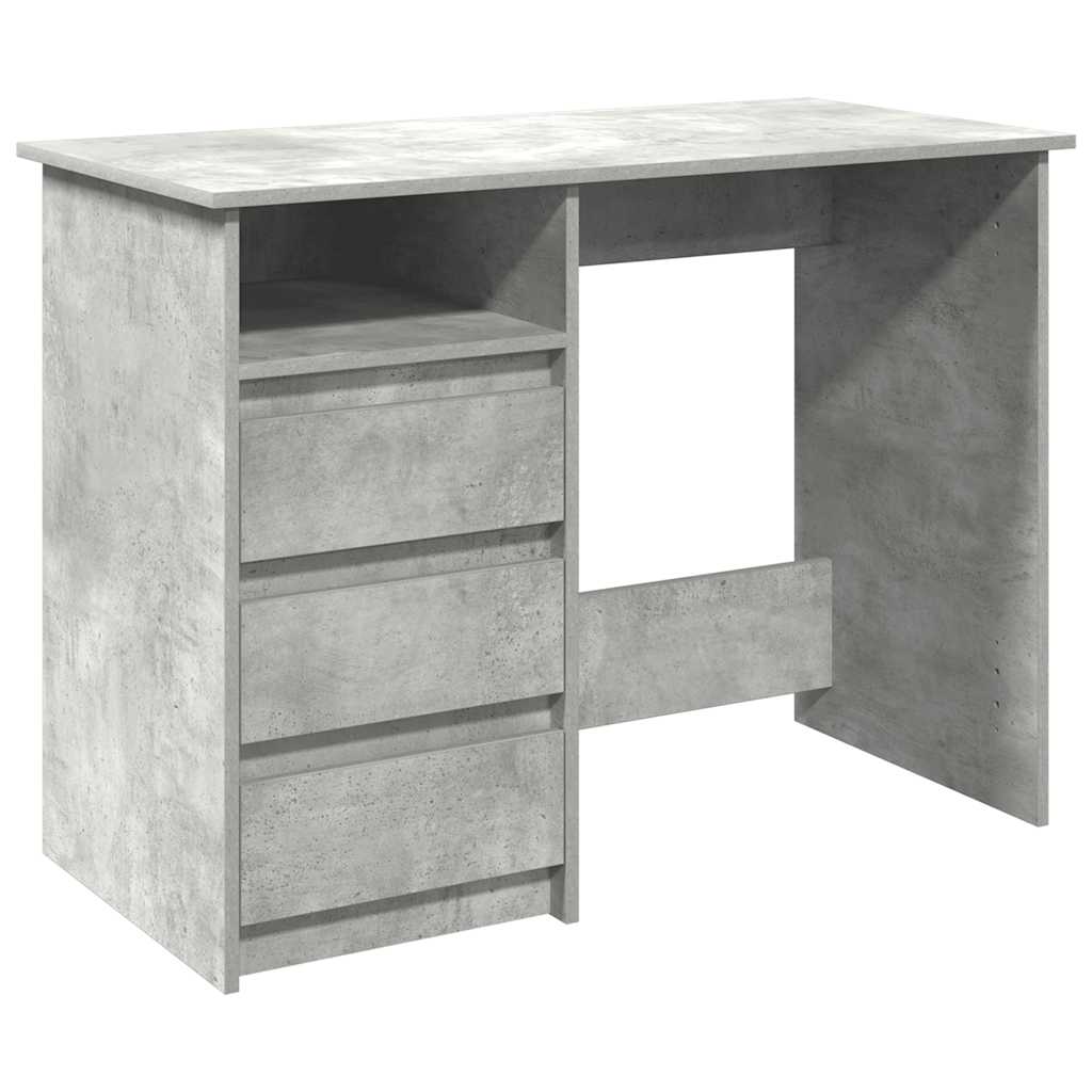 Bureau 102x50x75 cm bewerkt hout betongrijs