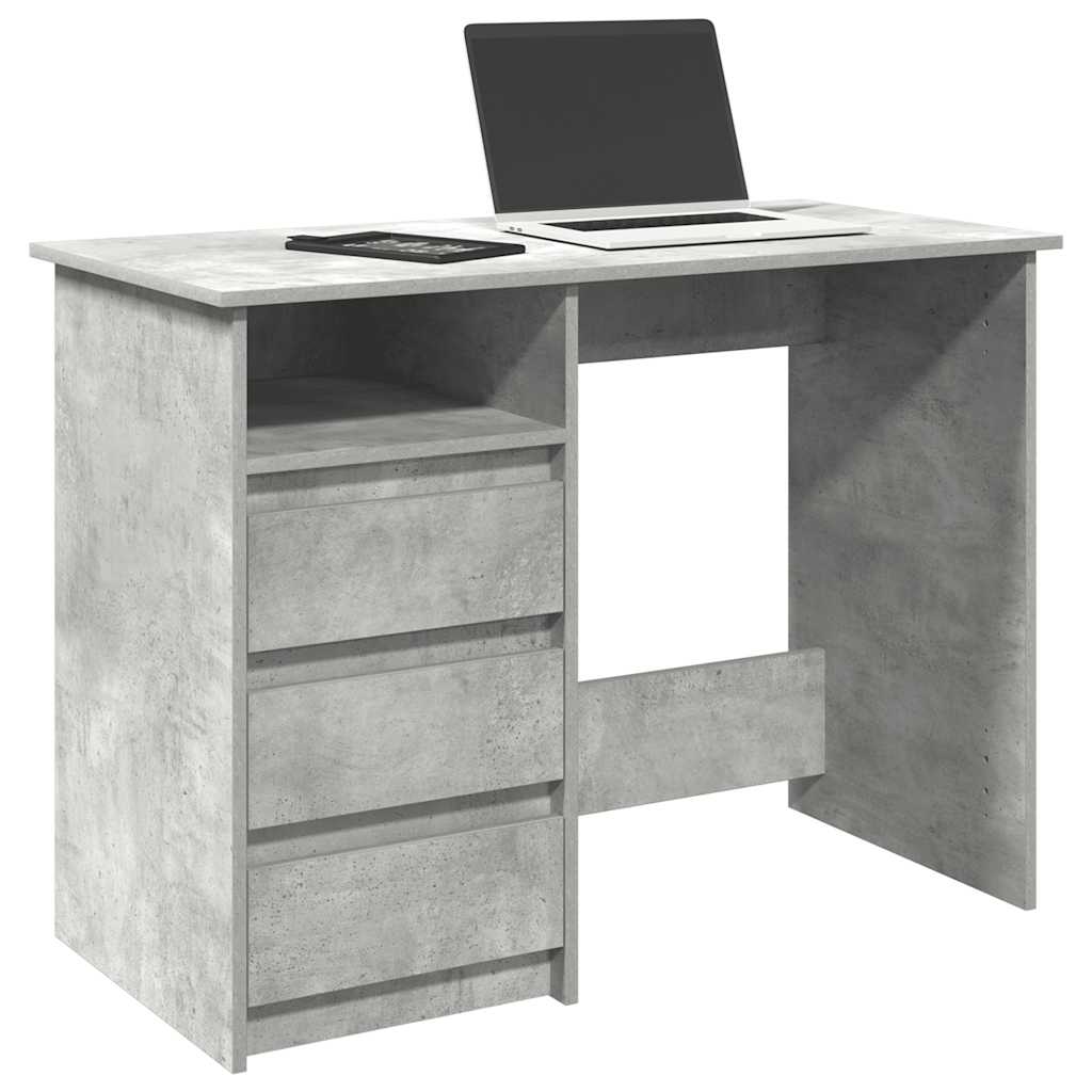 Bureau 102x50x75 cm bewerkt hout betongrijs