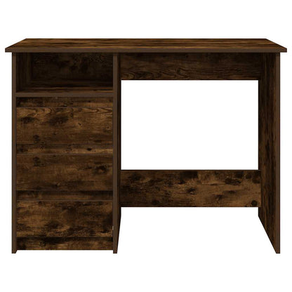 Bureau 102x50x75 cm bewerkt hout gerookt eikenkleurig