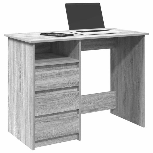 Bureau 102x50x75 cm bewerkt hout grijs sonoma eikenkleurig