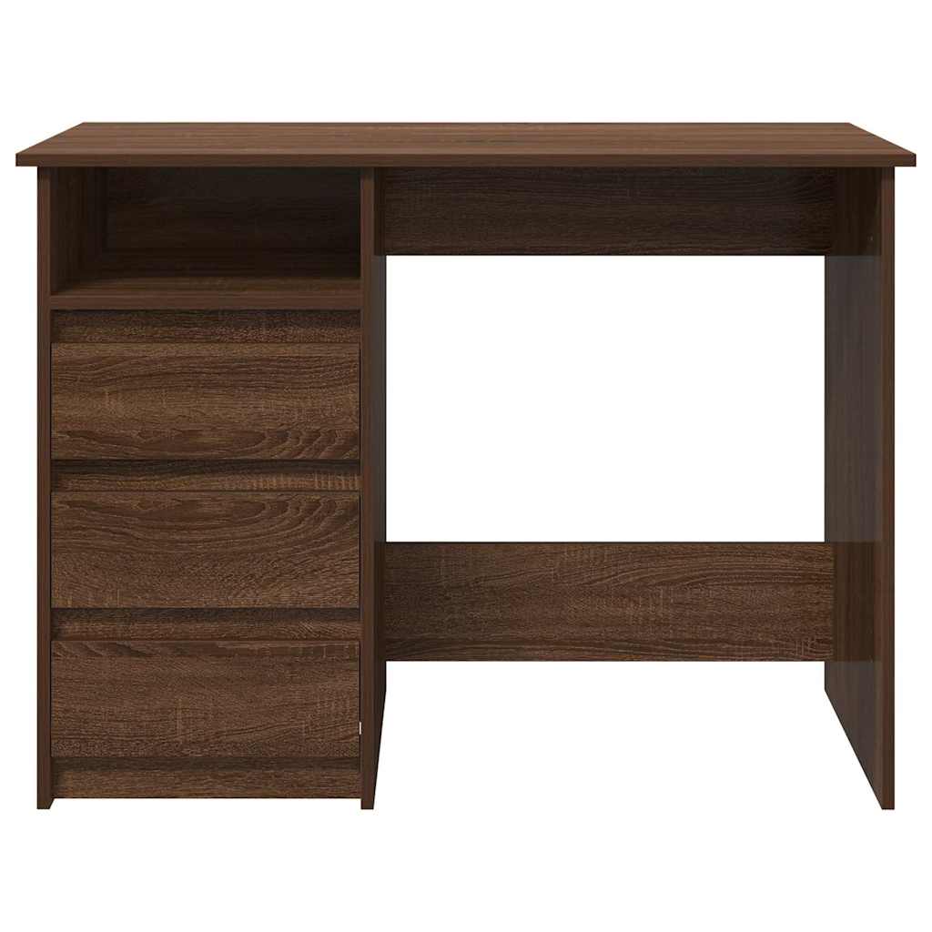 Bureau 102x50x75 cm bewerkt hout bruin eikenkleurig