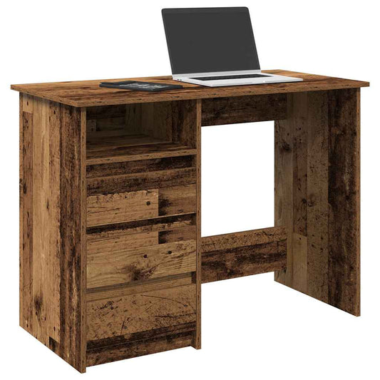 Bureau 102x50x75 cm bewerkt hout oud houtkleurig