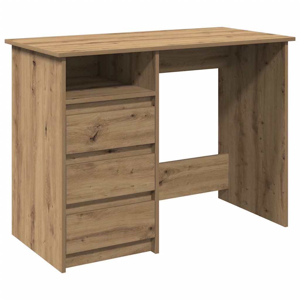 Bureau 102x50x75 cm bewerkt hout artisanaal eikenkleurig