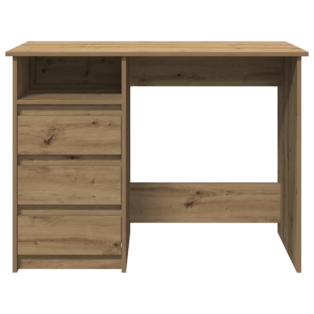 Bureau 102x50x75 cm bewerkt hout artisanaal eikenkleurig