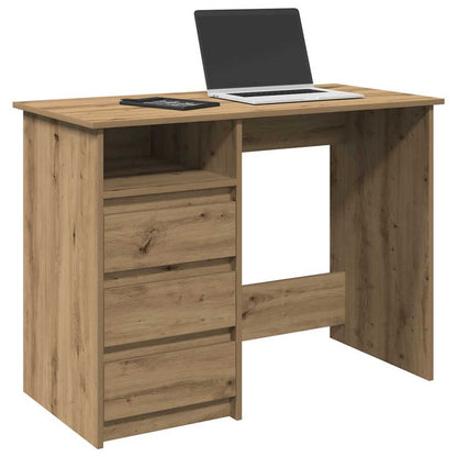 Bureau 102x50x75 cm bewerkt hout artisanaal eikenkleurig