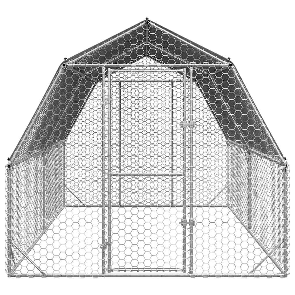 Kippenren met dak 2,5x4x2,25 m gegalvaniseerd staal