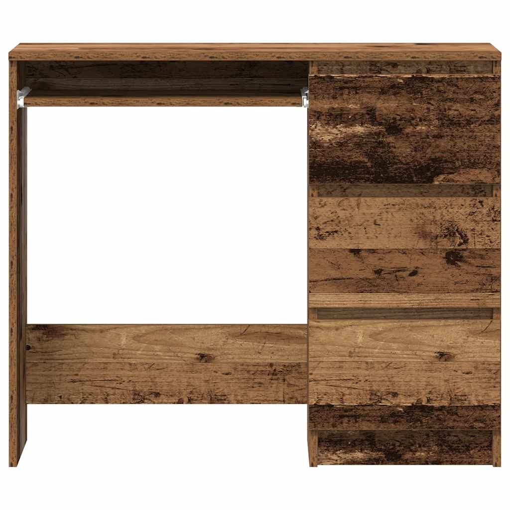 Bureau 90x45x76 cm bewerkt hout oud houtkleurig