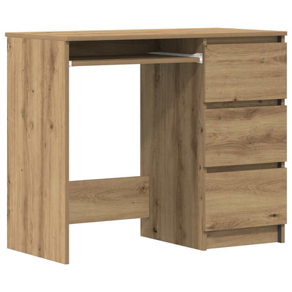 Bureau 90x45x76 cm bewerkt hout artisanaal eikenkleur