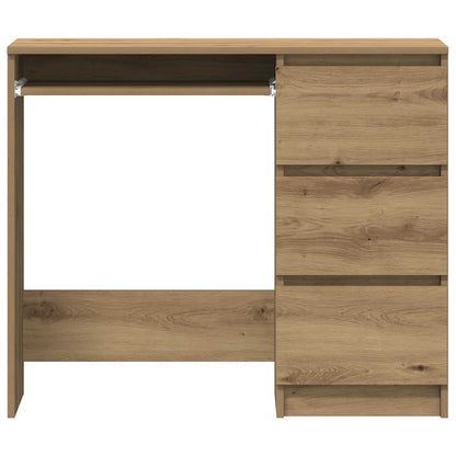 Bureau 90x45x76 cm bewerkt hout artisanaal eikenkleur